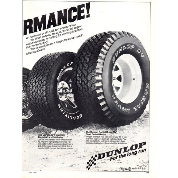 1980 Dunlop Car and Motorcycle Tire Product Lineup 2pg Vintage Print Ad Wall Art - Picture 3 of 4